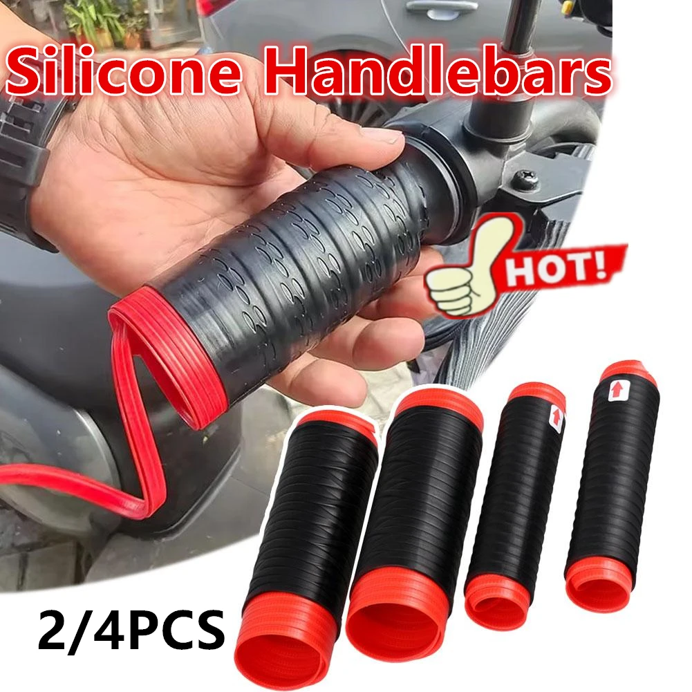 2/4pcs Self Shrinking Handlebar Brake Cover Universal Non-slip Silicone Moto Modification Riding Equipment Protective Cover