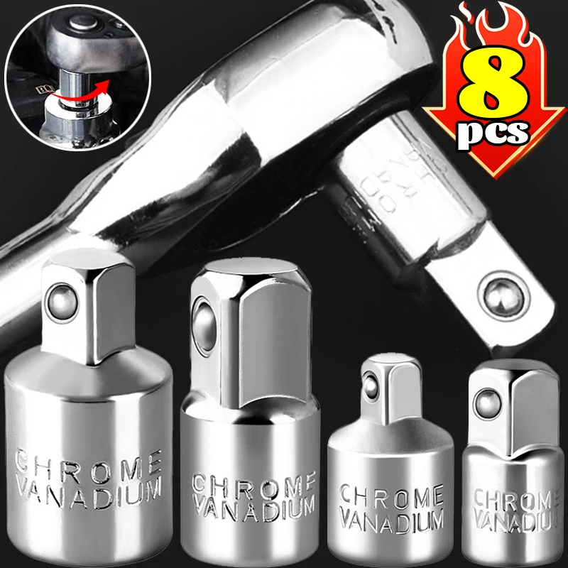 

Ratchet Wrench Adapters Socket Adapter Converter Sleeve Head Adapter Hand Tools 1/2 Large Flywheel 3/8 Medium Flywheel Sockets