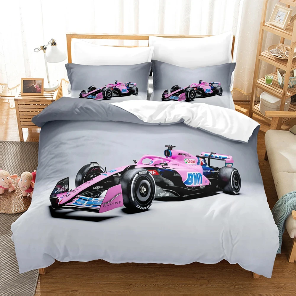 Formula Racing Car Bedding Sets 3D Kids Duvet Cover Set With Pillowcase Twin Full Queen King Bedclothes Bed Linen For Boys Girls