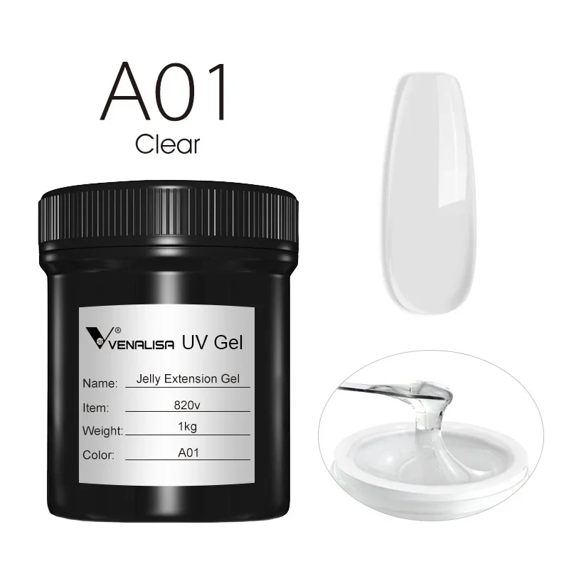 เจลยาทาเล็บ VENALISA ขนาด 1 ลิตร สีชมพูนู้ด เจลยูวีสำหรับต่อเล็บ เนื้อครีมมี่ ล้างออกได้ ชุดเติมเต็มเจลสำหรับต่อเล็บ