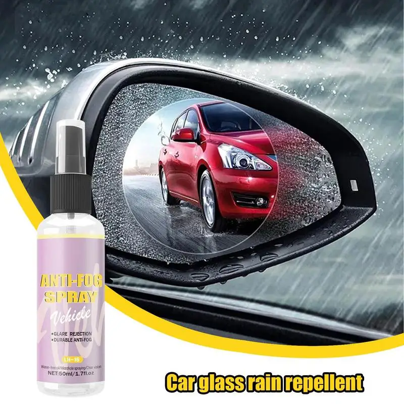 Anti Fog Windshield Waterproof Rainproof Anti-Fog Glass Cleaner Spray 50ml Car Glass Rainproof Anti-fog Spray Long-lasting Car