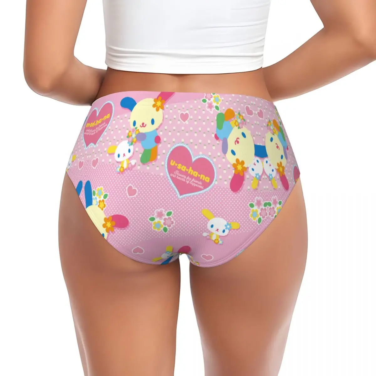 Custom Women Usahana Kawaii Cartoon Animes Brief Panties Female Soft Underwear Underpants