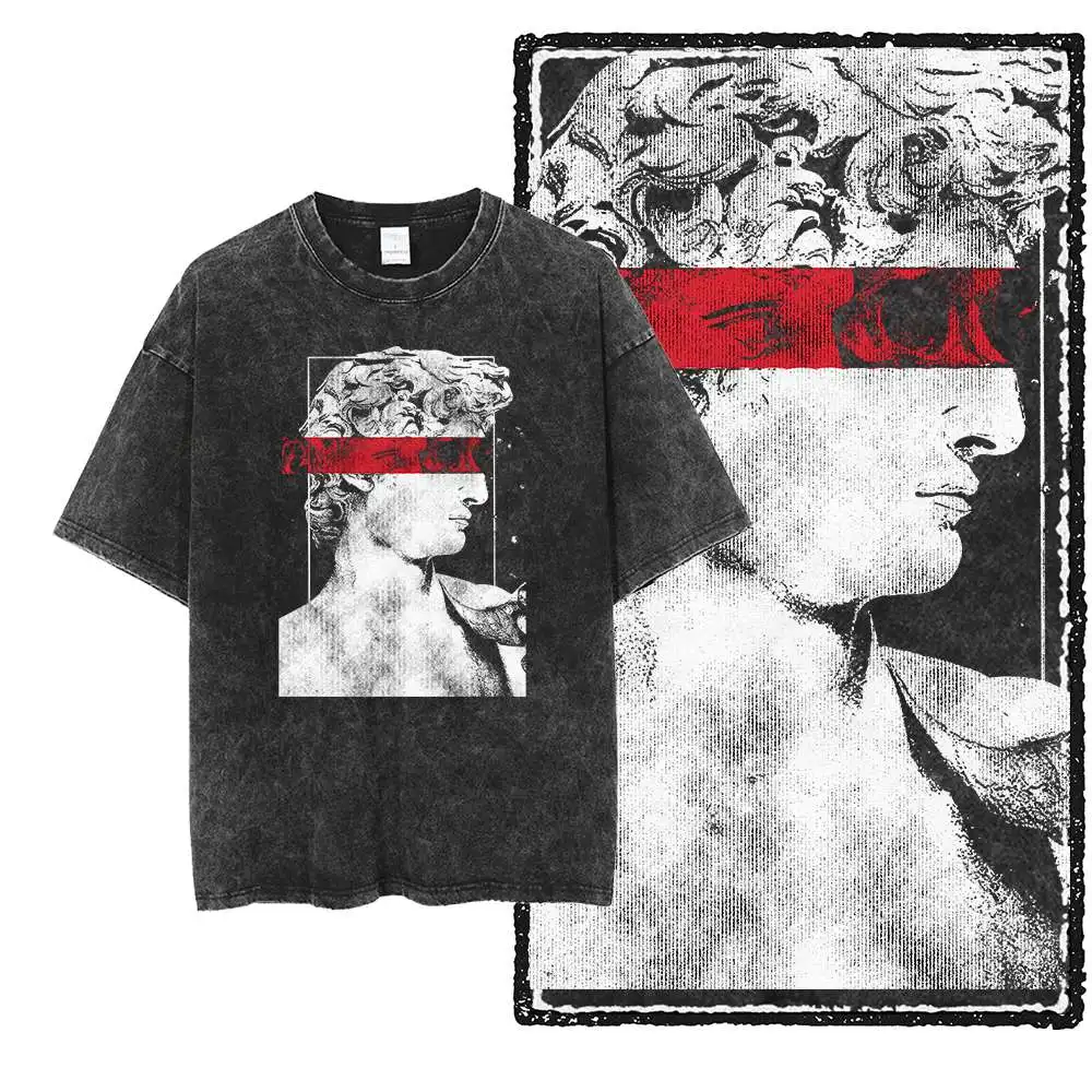 Greek Statue Western Sculpture Vintage Graphic Black Cotton Men's Cool Printed T-Shirt G82