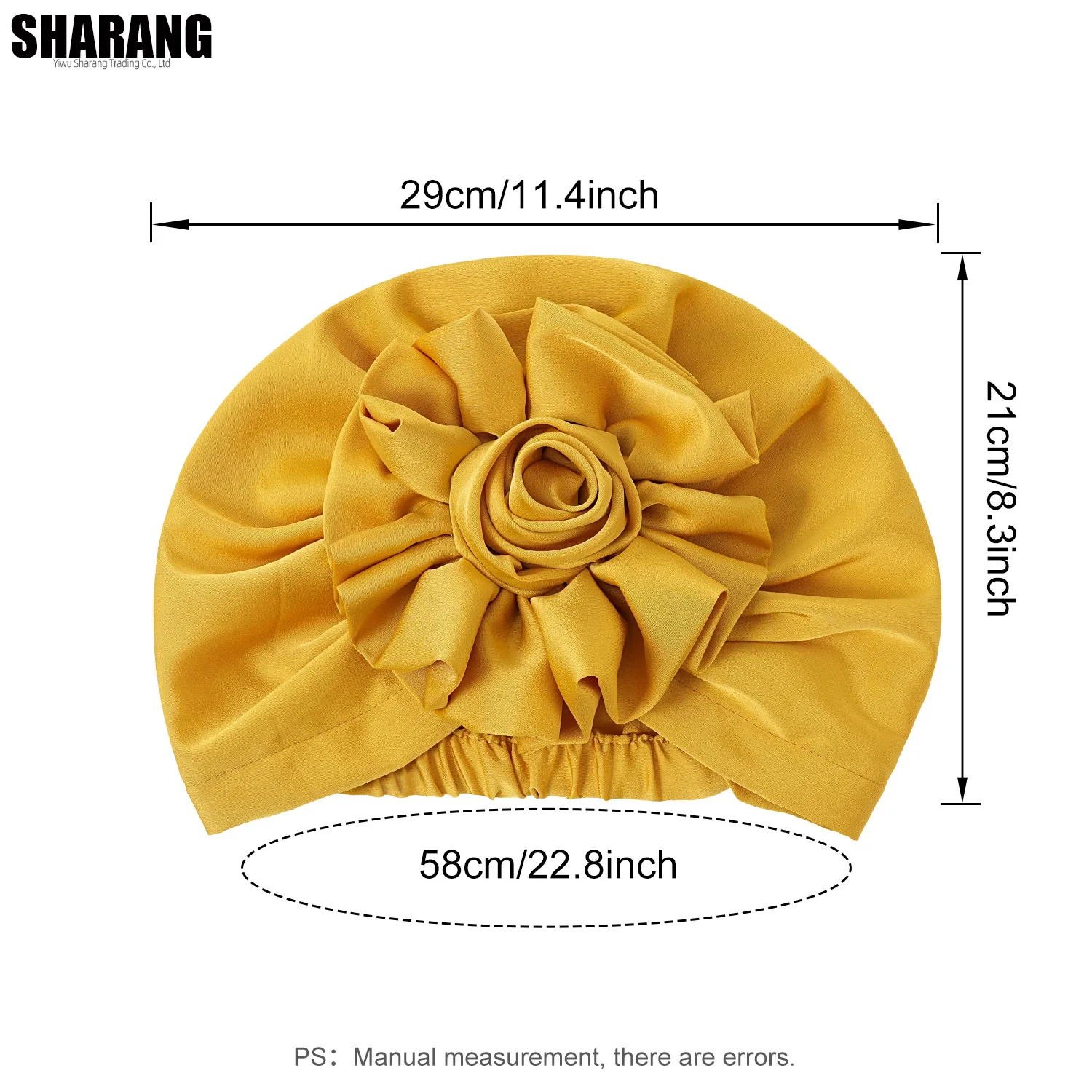 1 Stück Damen-Turban mit großer Blume, weicher Kopfwickel, Beanie-Mütze für Damen, Kopfbedeckung, Stirnband – Detail 2