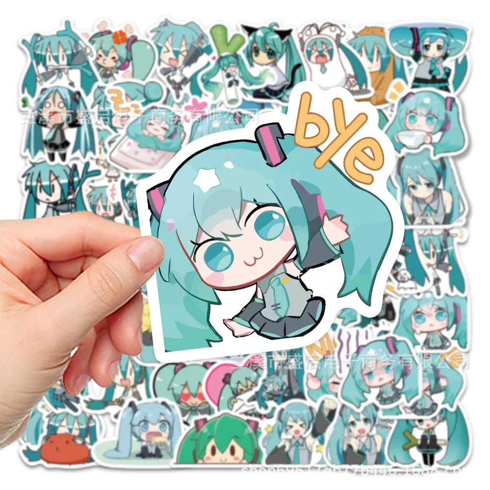 Autocollants anime japonais Hatsune ku, décalcomanie pour réfrigérateur, ordinateur portable, bagages, voiture, graffiti, Kawaii, valise, cadeau