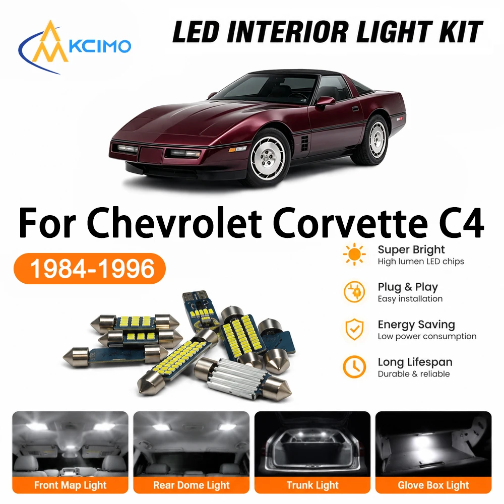 High Quality Atmosphere LED Interior Lightng Kit For Chevrolet Corvette C4 1984-1996, Easy Install Ambient Map Light