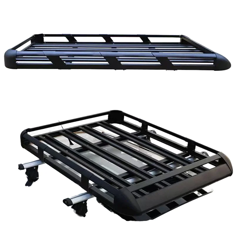 Hot Selling Universal Double Layer Aluminum Alloy Off Road Roof Cargo Luggage Basket 160100CM, 80KG Load Capacity, Bolt Fixed