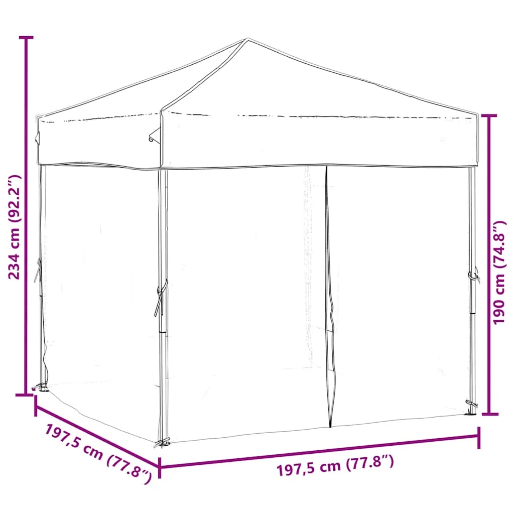 Faltbare Partyzelt mit Wänden, Blau, 2x2 m – Detail 8