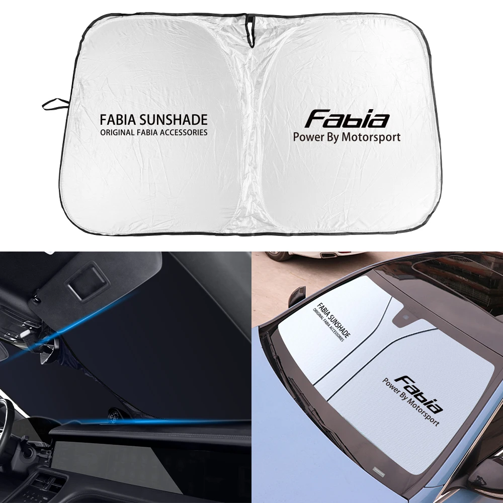 For Skoda Fabia 1 2 3 MK1 MK2 MK3 Car Windshield Sun Shade Covers Front Window Protector Parasol Anti-uv Car Accessories