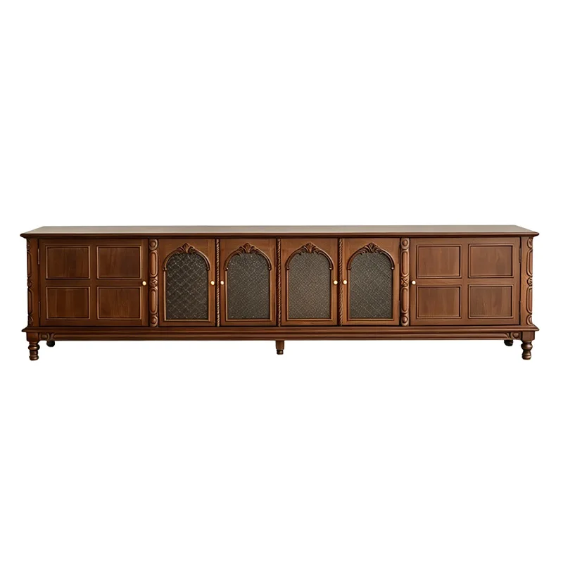 CX solid wood engraved TV cabinet, multi-functional storage, Mulan TV cabinet