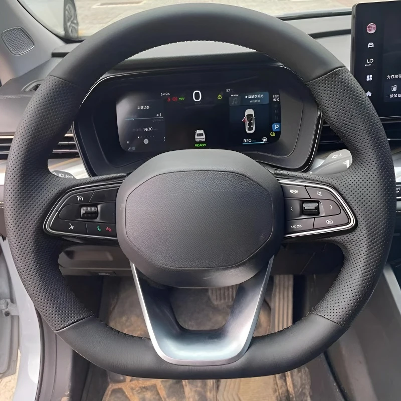 For Geely Emgrand 22-26 Models Hand-Stitched Car Steering Wheel Breathable; Wear-Resistant; Skid-Proof Full Coverage Modificatio