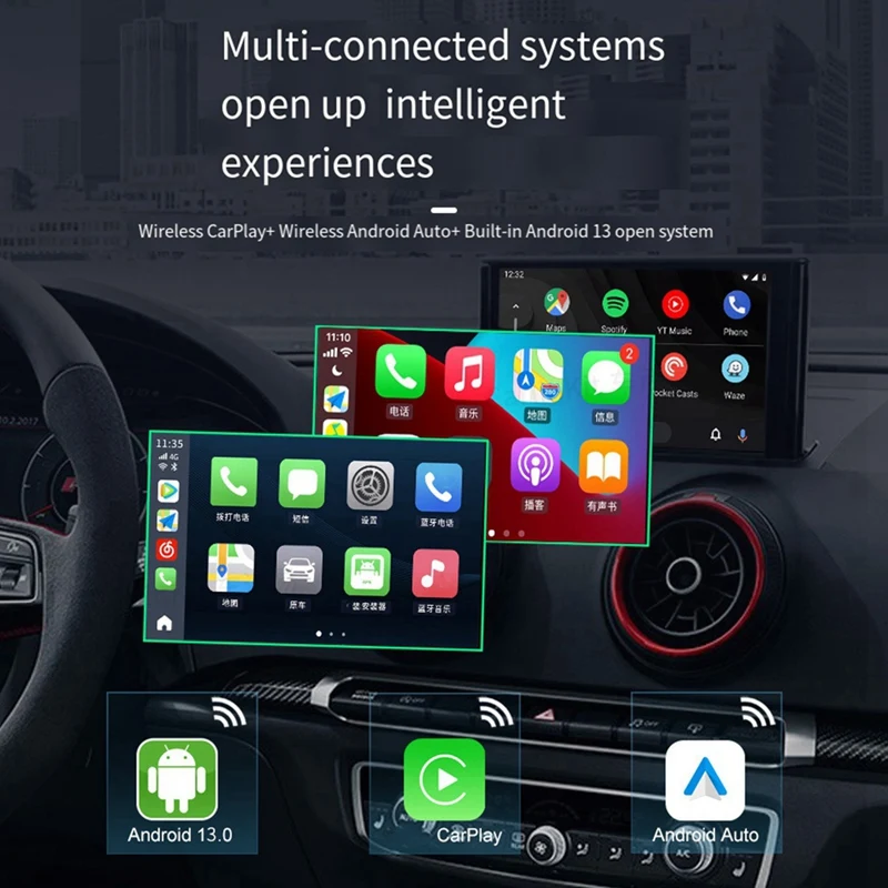 Android 13 Carplay Tv Box QCM6125 8-Cores Wireless Carplay/Android Auto Support Youtube Netflix FOTA Upgrade Wifi BLE