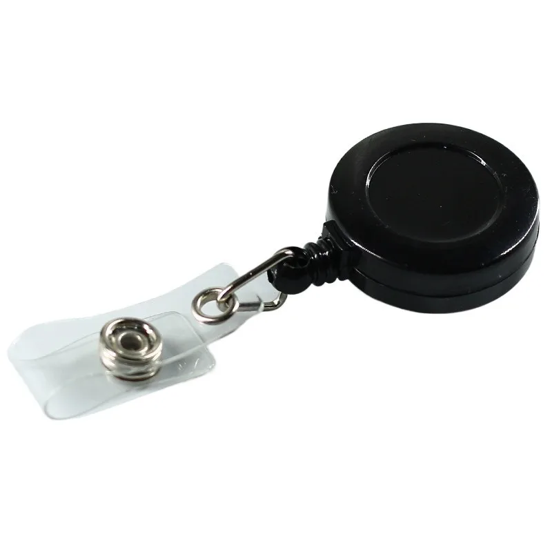 1pc Retractable Badge Reel Round Shape Working Permit Clip Easy Pull Pass Work Card Holder Clip for ID Tag