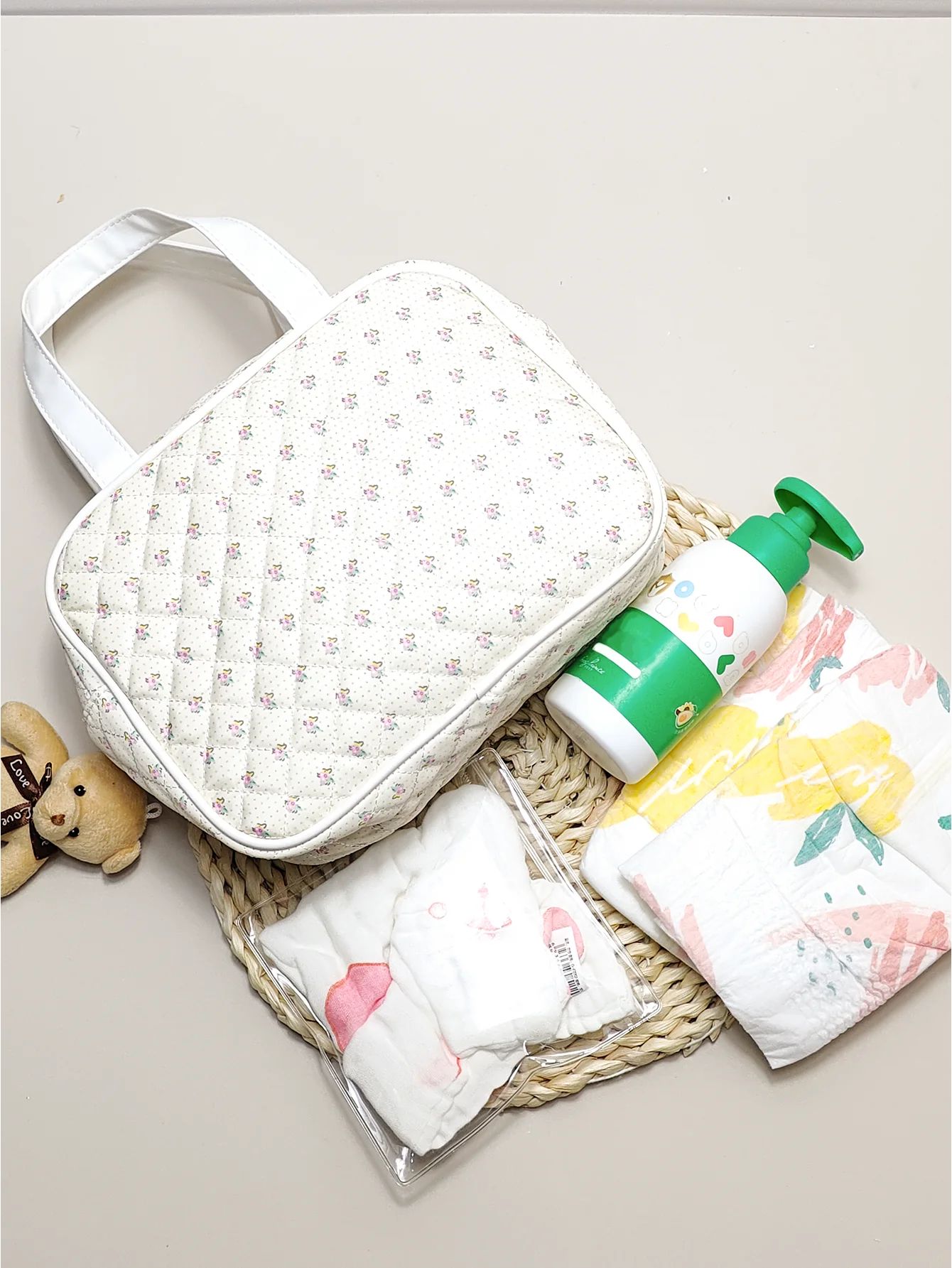 1pc printing portable mommy out hand bag diaper storage bag