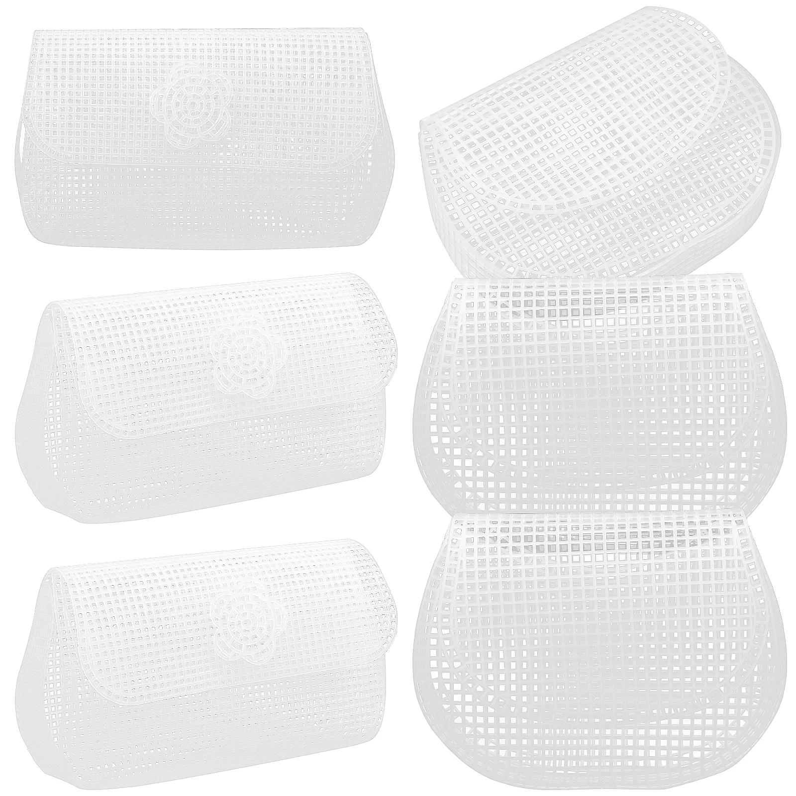 

6pcs Plastic Mesh Canvas Sheets 2mm Holes Clear White DIY Handbag Accessories Women Crochet Purse Supplies plastic canvas bag