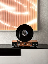 A luxurious simulation of a vertical vinyl record player, phonograph display model room, sales office, bar art soft decoration