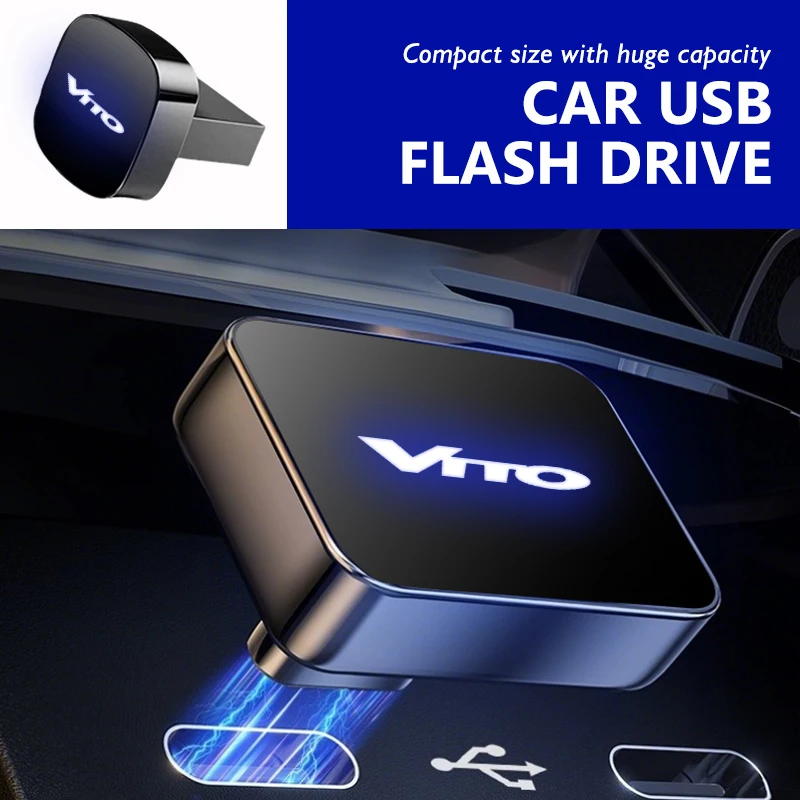 Портативная приборная панель автомобиля, 32 ГБ/64 ГБ, квадратный USB-накопитель для Mercedes Benz W124 W203 W204 Vito Sprinter Viano W639 W638 V