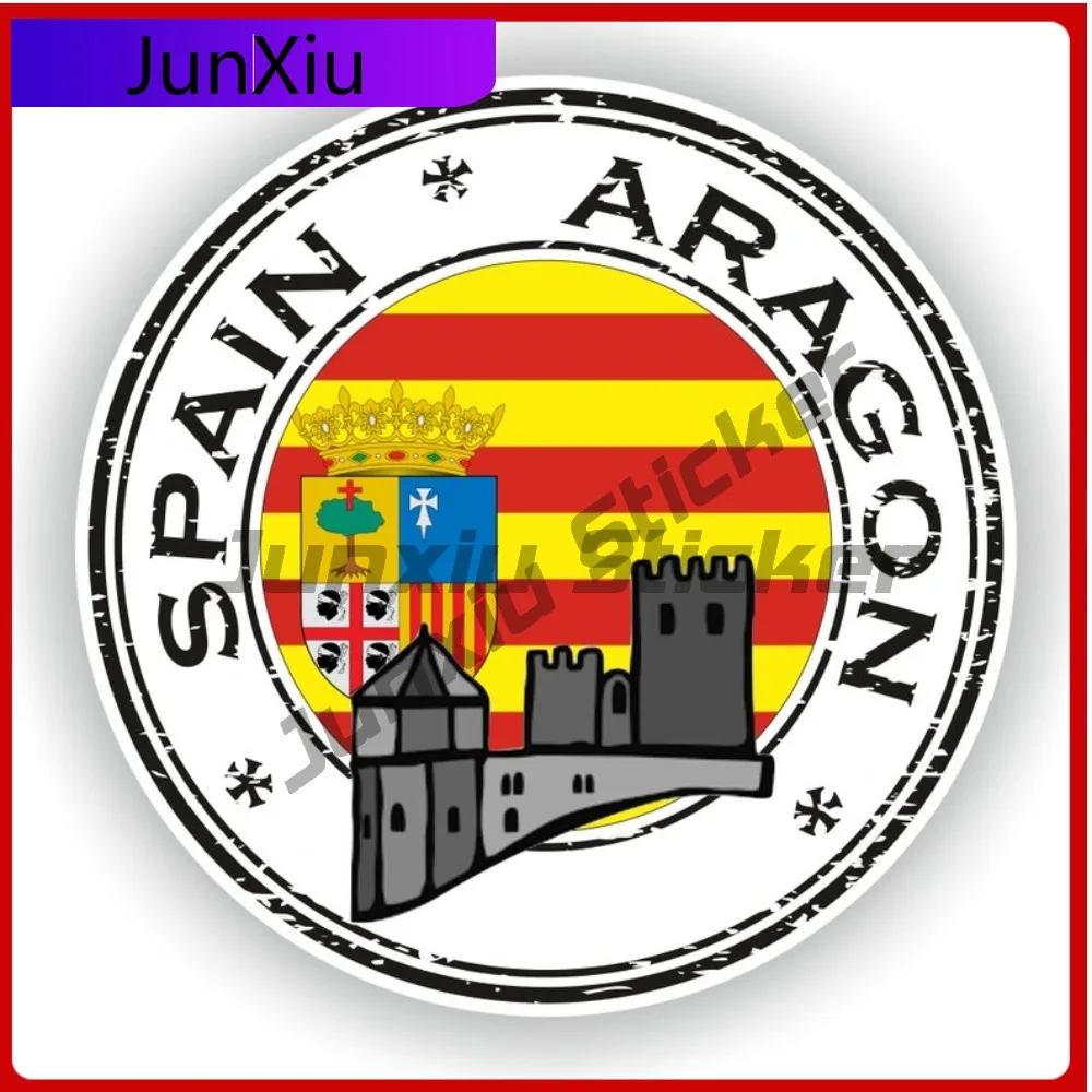 

Spain Aragon Seal Emblem Flag Design Creative Funny Car Vinyl Sticker Decal Scratch-Proof Waterproof Vinyl for Pickup Truck