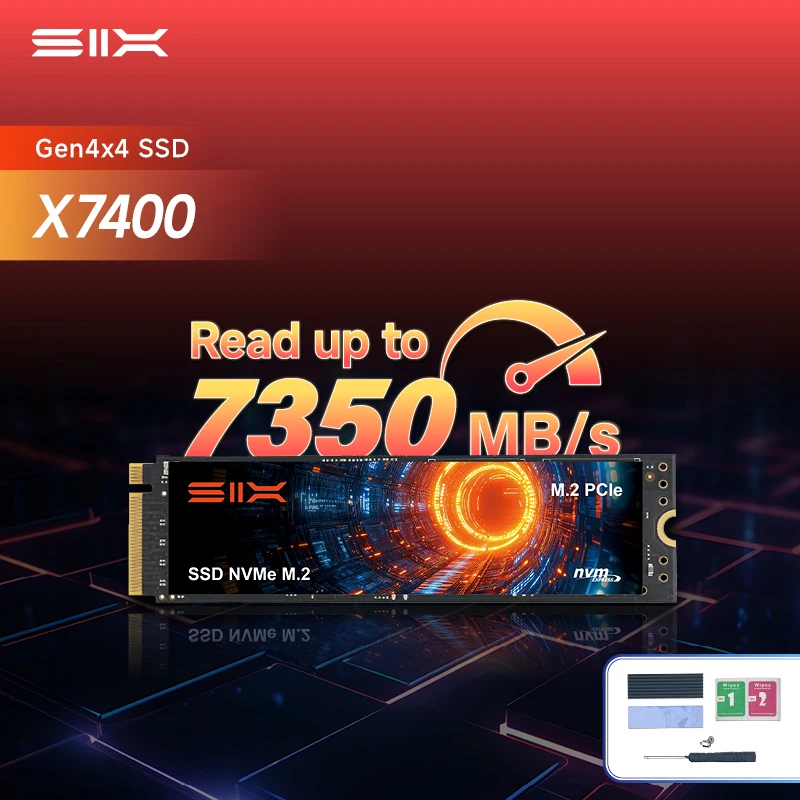 

SIX PCIe 4.0 SSD 1TB/2TB/4TB NVMe M2 7350MB/s Read Speed PCIe Gen4x4 for PS5 & DIY Gaming Computers