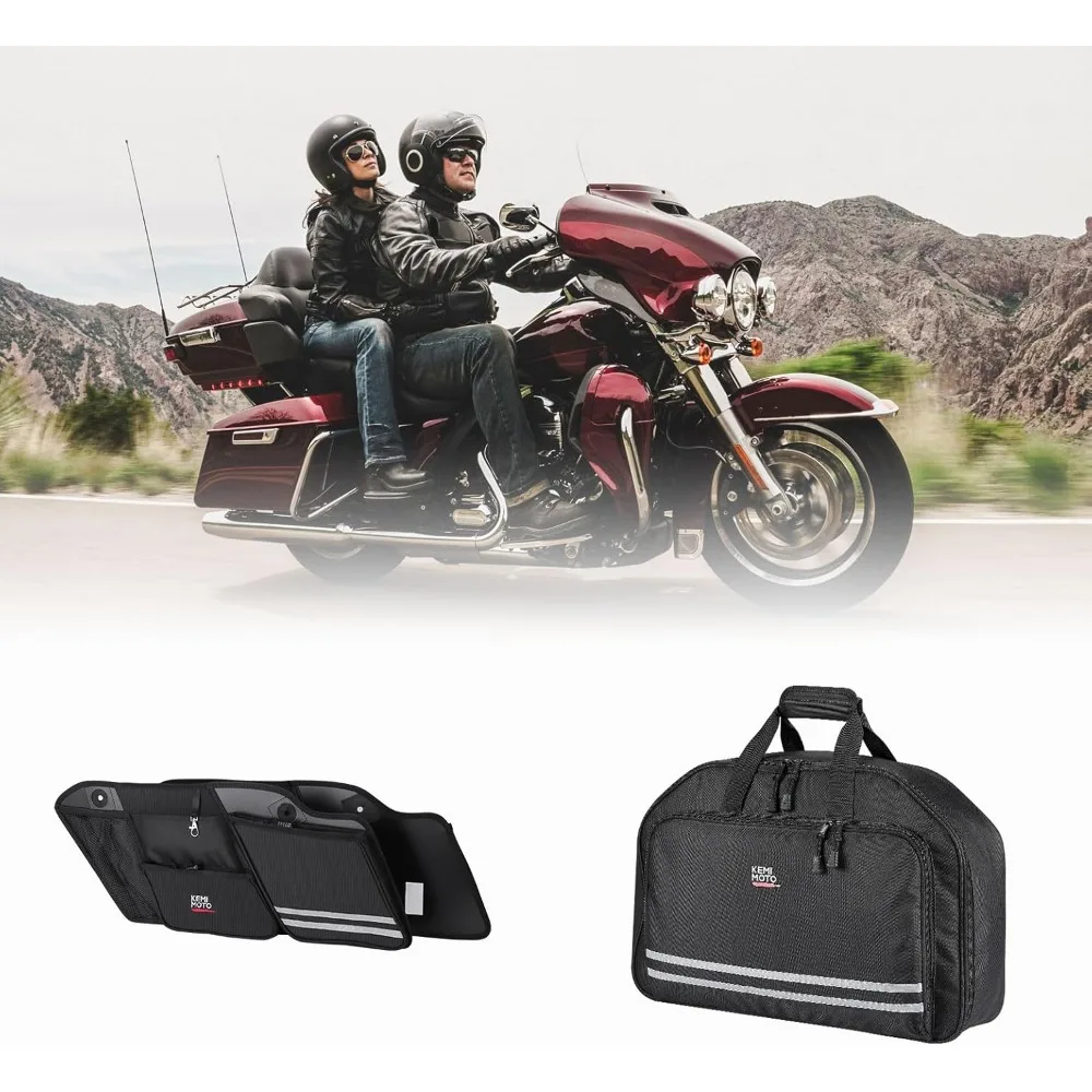 

saddle bag organizers bundle with upgraded pack organizer compatible with touring 2014-2024