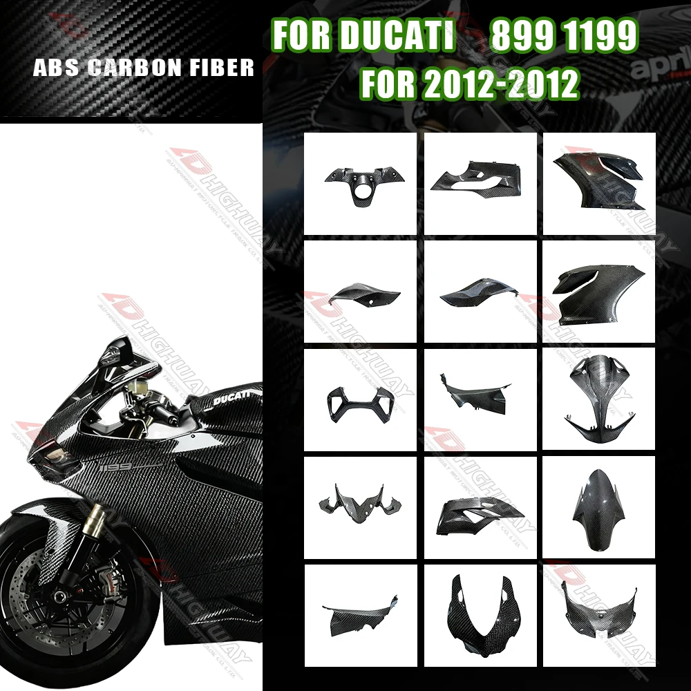 

ABS Carbon Fiber Pattern Fairing Kits For Ducati 899 1199 2012 Motorcycle Fender Frame Cover Fuel Tank Side Panel