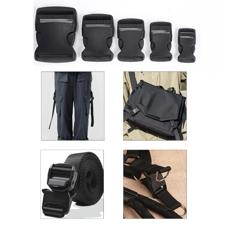 Durable Fastening Side Release Buckles Adjustable Plastic Buckle Clips Multiple Size Convenient Plastic Belt Buckle for Strap