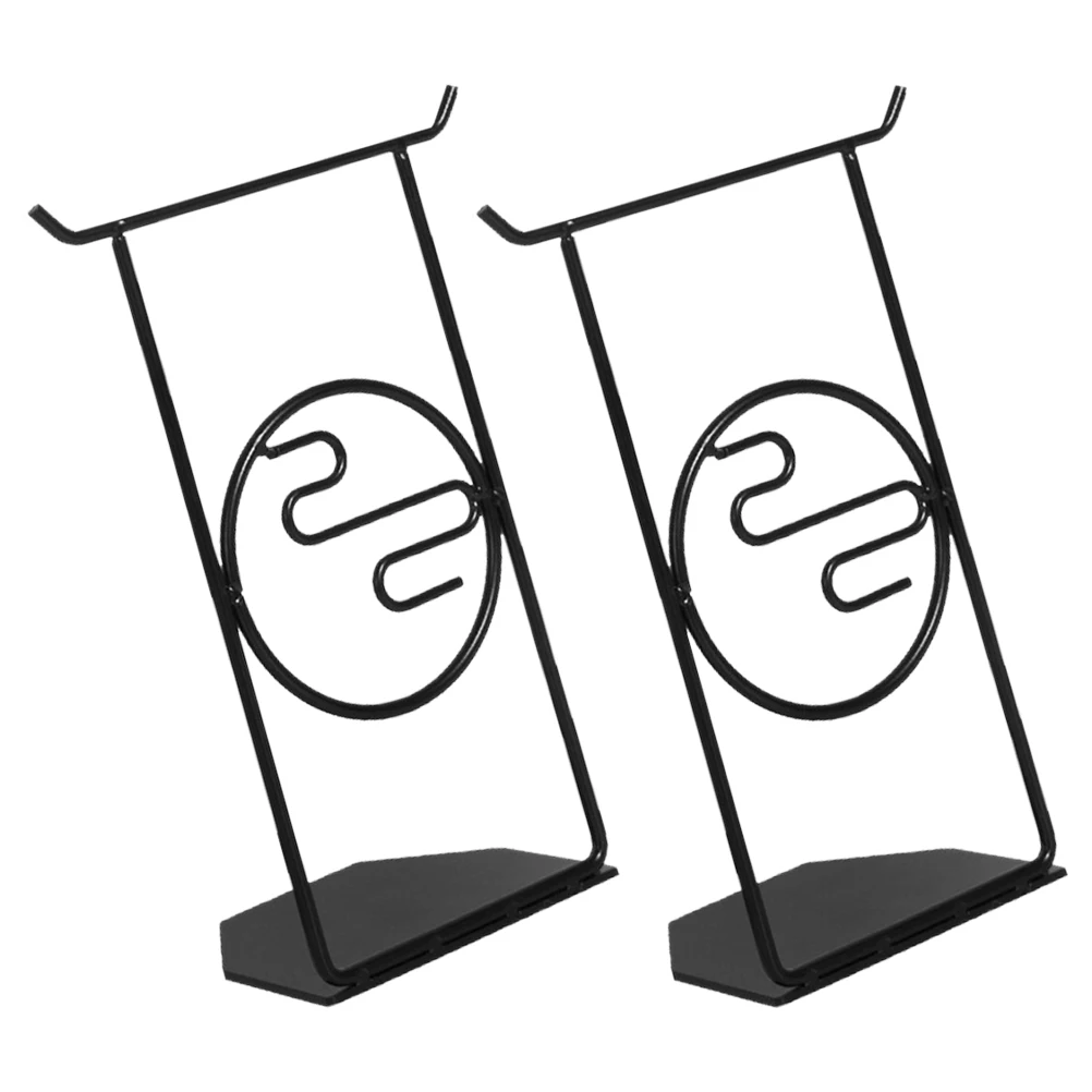 

2 Pcs Bookend for Shelf Stopper Shelves Decorative Holders Wrought Iron Stoper Metal