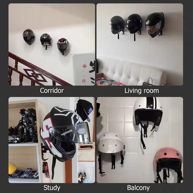 Motorcycle Bicycle Helmet Rack Holder Hat Display Stand Wall Mount Hook Hanger.