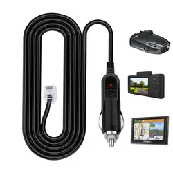 Radar Detector Adapter Cable 12V 2A Radar Detector Lighters to Rj11 Adapter Straight Power Cord Replacement Connecting Cables