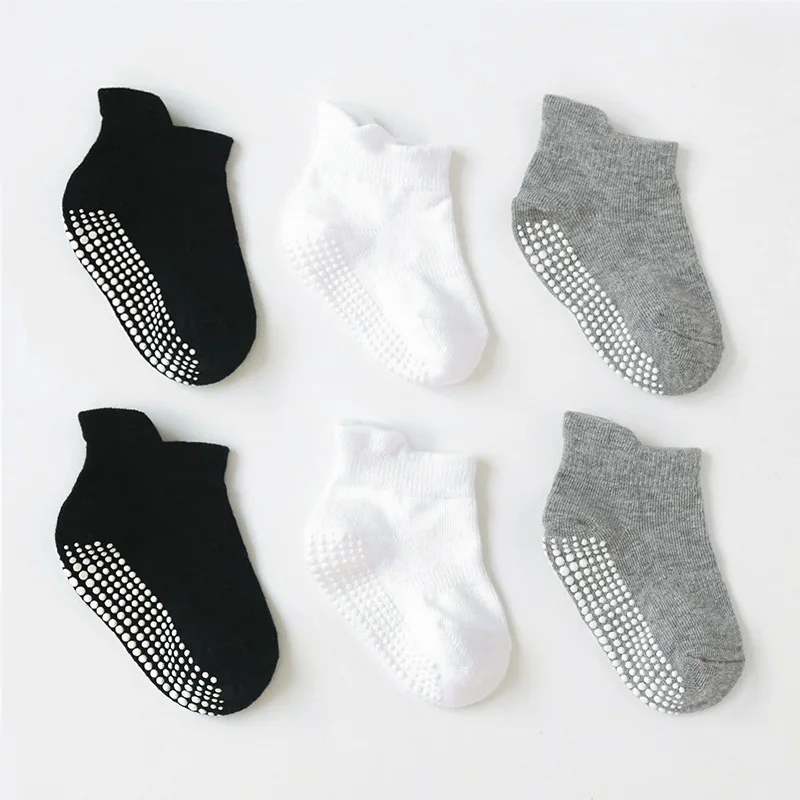 6Pairs 0-5Years Baby\'s Cotton Blend Non-slip Floor Socks For Toddler Kids Boys Indoor Activities Learn To Walk Ankle Socks