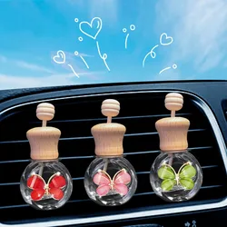 Car Perfume Pendant Air Freshener Ornament Interior Glass Bottle for Car aromatherapy Butterfly Car Accessories Car-styling