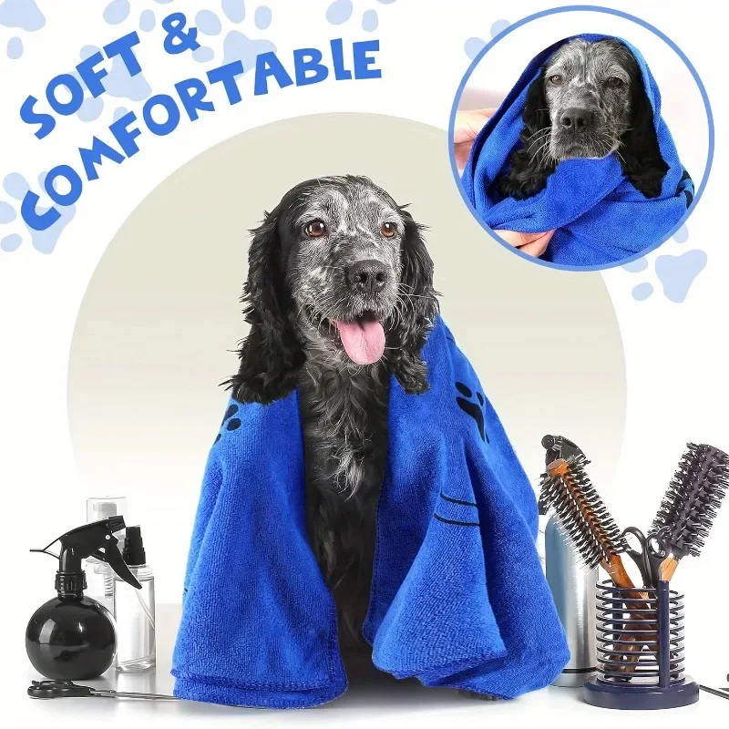 Dog Towels For Drying Dogs Puppy Pet Bath Grooming Towel Bathing Supplies Quick Drying Paw For Medium Dogs Cats Pets Shower