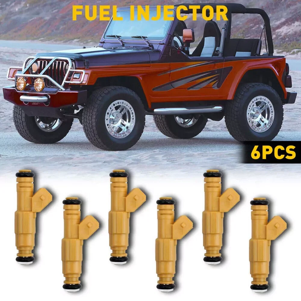 

Set 6x Fuel Injectors For 87-98 Jeep Cherokee Wrangler 4.0 0280155710 EV1 4 hole FREE SHIPPING!!!
