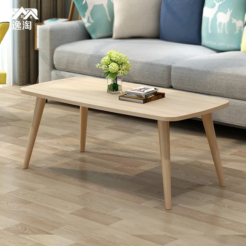 Simple Solid Wood  Legs Coffee  Living Room Mini Small Coffee Table Simple Small Apartment Small Tea Table