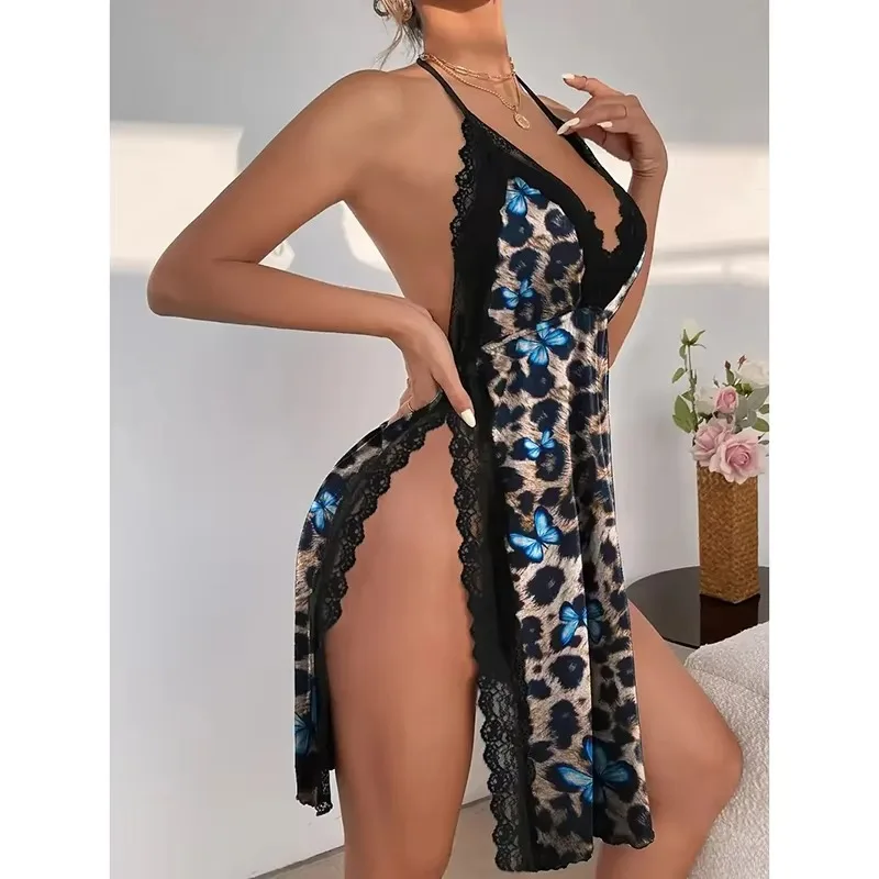 

Sexy Women's Underwear Large Size Loose Home Nightgown Slit Pajamas