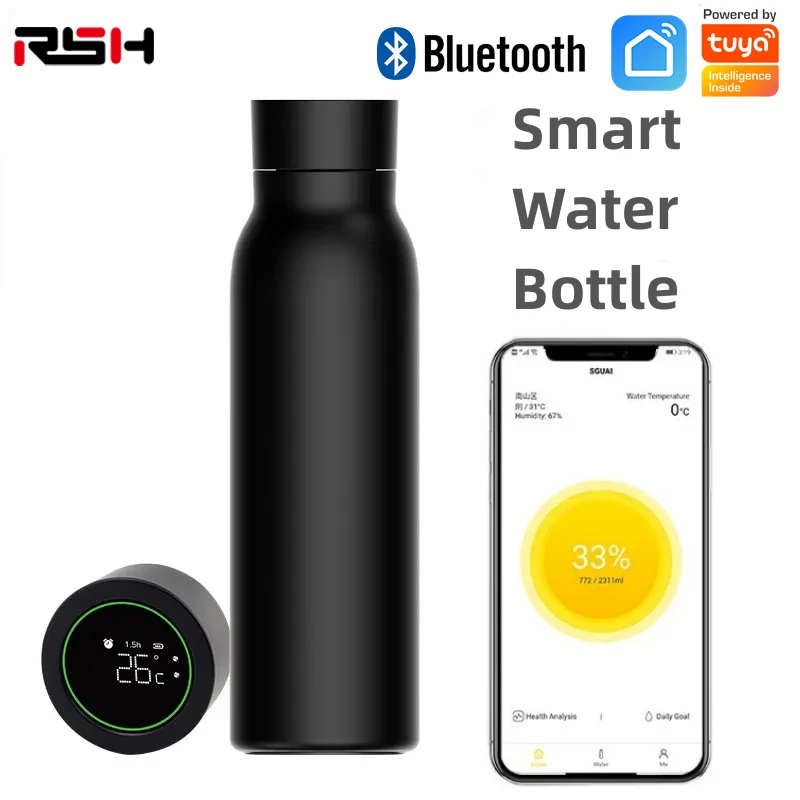 Smart Heat Cup LCD Temperature Display Water Consumption Record Bottle Work With Smart Life/Tuya APP Gagets Fast Delivery Tool