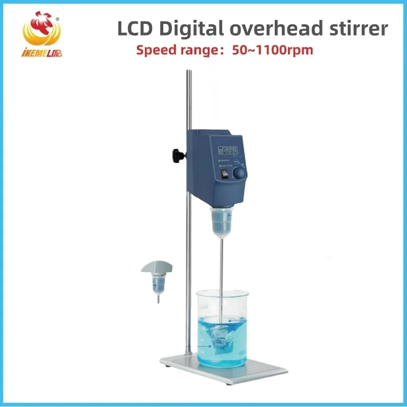 

IKEME Laboratory Electric Stirrer Industrial Cosmetic Soap Paint Food Mixer High Shear Liquid Mixer Machine Overhead Stirrer