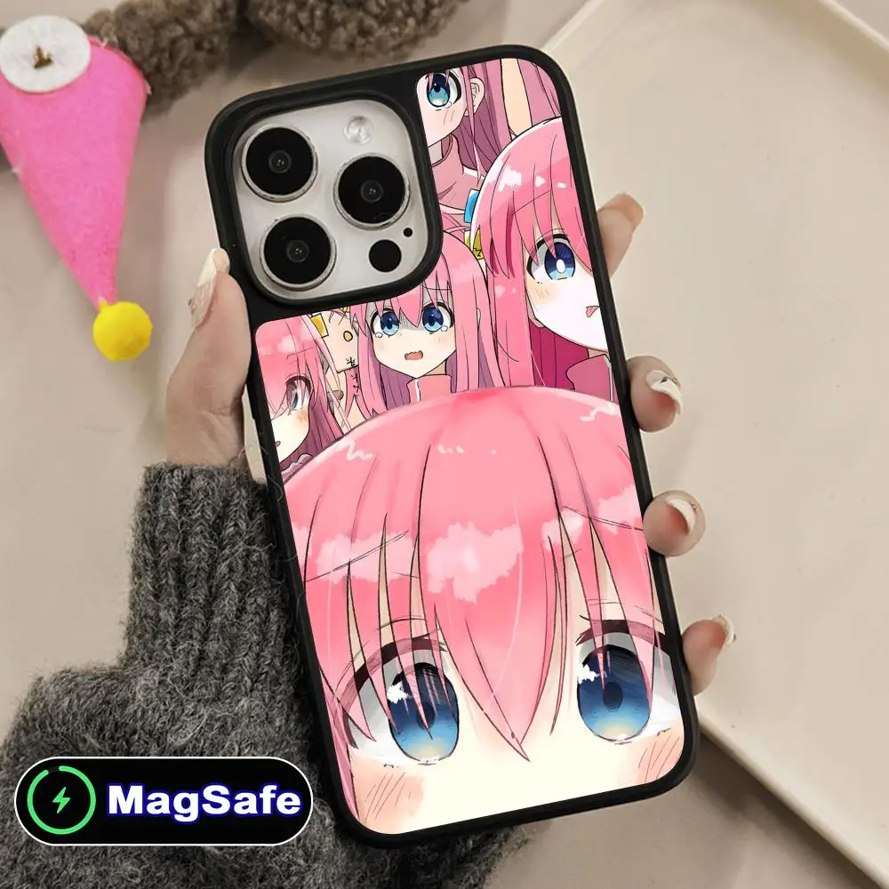 

Bocchi Rock Hitori Gotou Phone Case for iPhone 17 16 15 14 13 12 11 Air Pro Max Plus Magsafe Matte Surface Colorful Cover Luxury