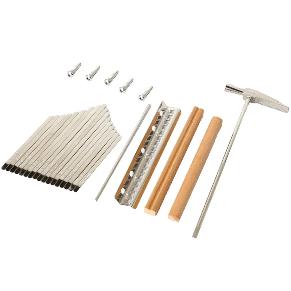 

Thumb Piano Replacement Parts Set Kit For 17 Keys Kalimba With Keys Bridge Tuning Hammer Kit Thumb Finger Piano DIY Accessories