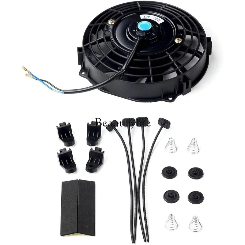 jj4 Automobile modification general air conditioner electronic fan assembly 12V/24V