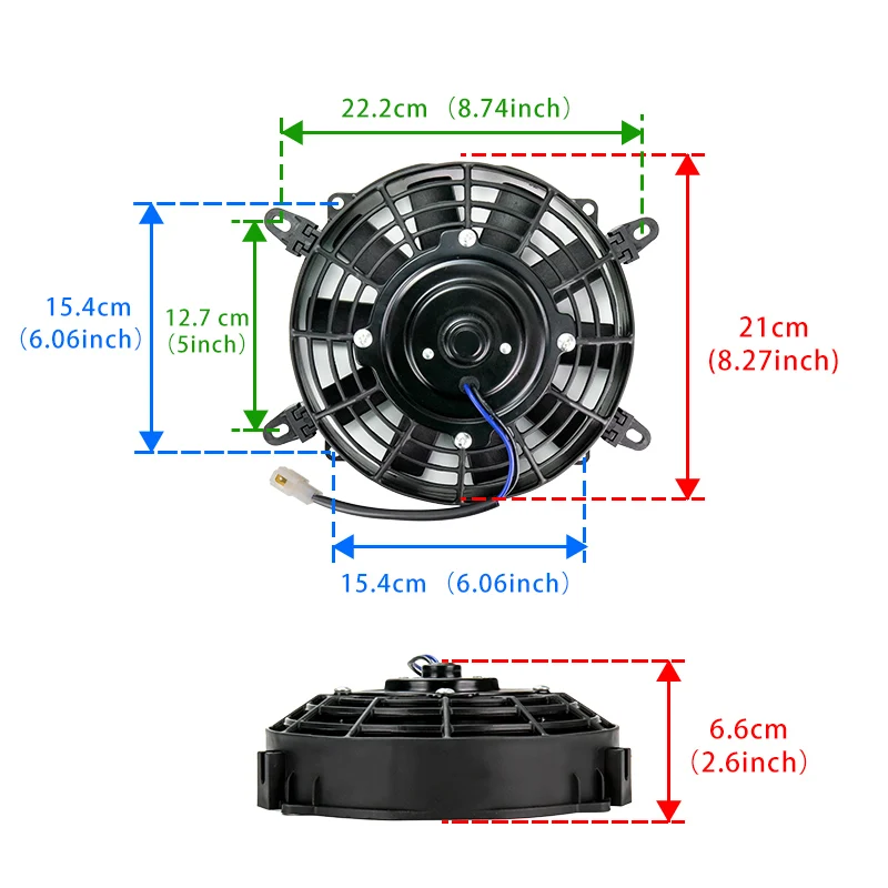 Universal 8 Inch Fan Slim Electric Radiator Cooling Fan 12V 24V for  AC Street Rat  Hot Rod Classic Muscle Car Condenser