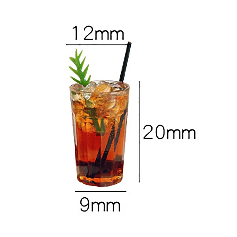 لعبة مقهى مصغرة للديكور نموذج مشروب صغير مثلج أمريكي لاتيه بيت اللعب لملحقات بيت الدمى #6