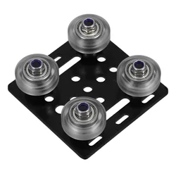 Rueda de polea para placa de pórtico de Panel de puerta de perfil de aluminio con ranura europea en forma de V, Hardware extruido, varilla de hierro