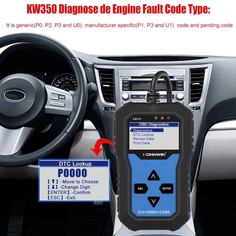 KONNWEi Car Full System Fault Scanner Exclusively for Resetting Volkswagen Audi Maintenance Lights Car OBD Fault Diagnostic Tool view 4