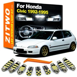 ZITWO 9Pcs Canbus LED Interior Light Kit For Honda Civic 1992 1993 1994 1995 LED Bulb Dome Map Reading Trunk License Plate Lamp