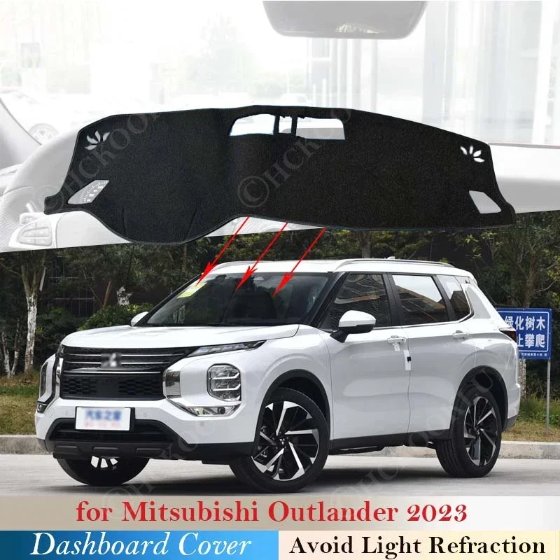 New Dashboard Cover Protective Pad For Mitsubishi Outlander 2023 Car Accessorie Dash Board Sunshade Carpet Rug Anti-Slip Mat