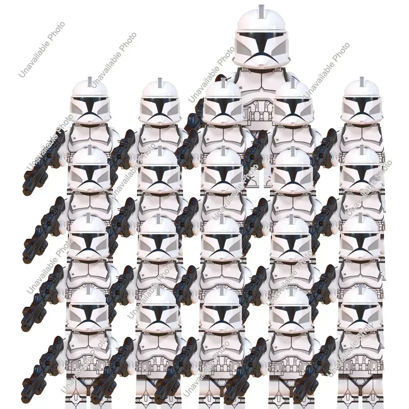 Hot Toys 21Pcs Star Wars Clone Troopers 501st legion with Captain Rex Order Starmtrooper Building Blocks Action Figure Toys Gift