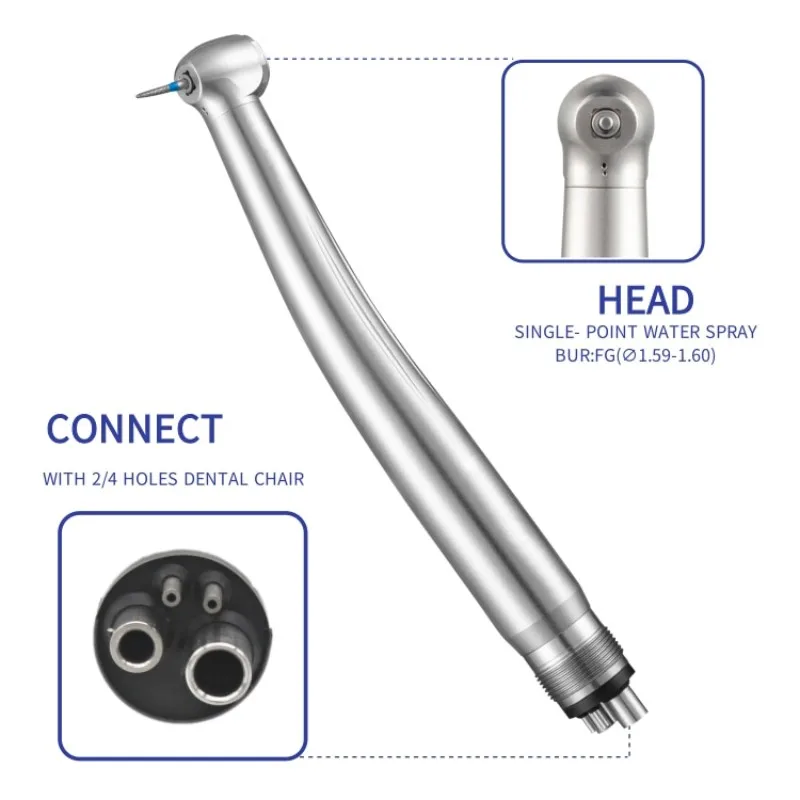 Turbina de Airrotor Dental de Metal de alta calidad, piezas manuales de alta velocidad para un cuidado Dental eficiente