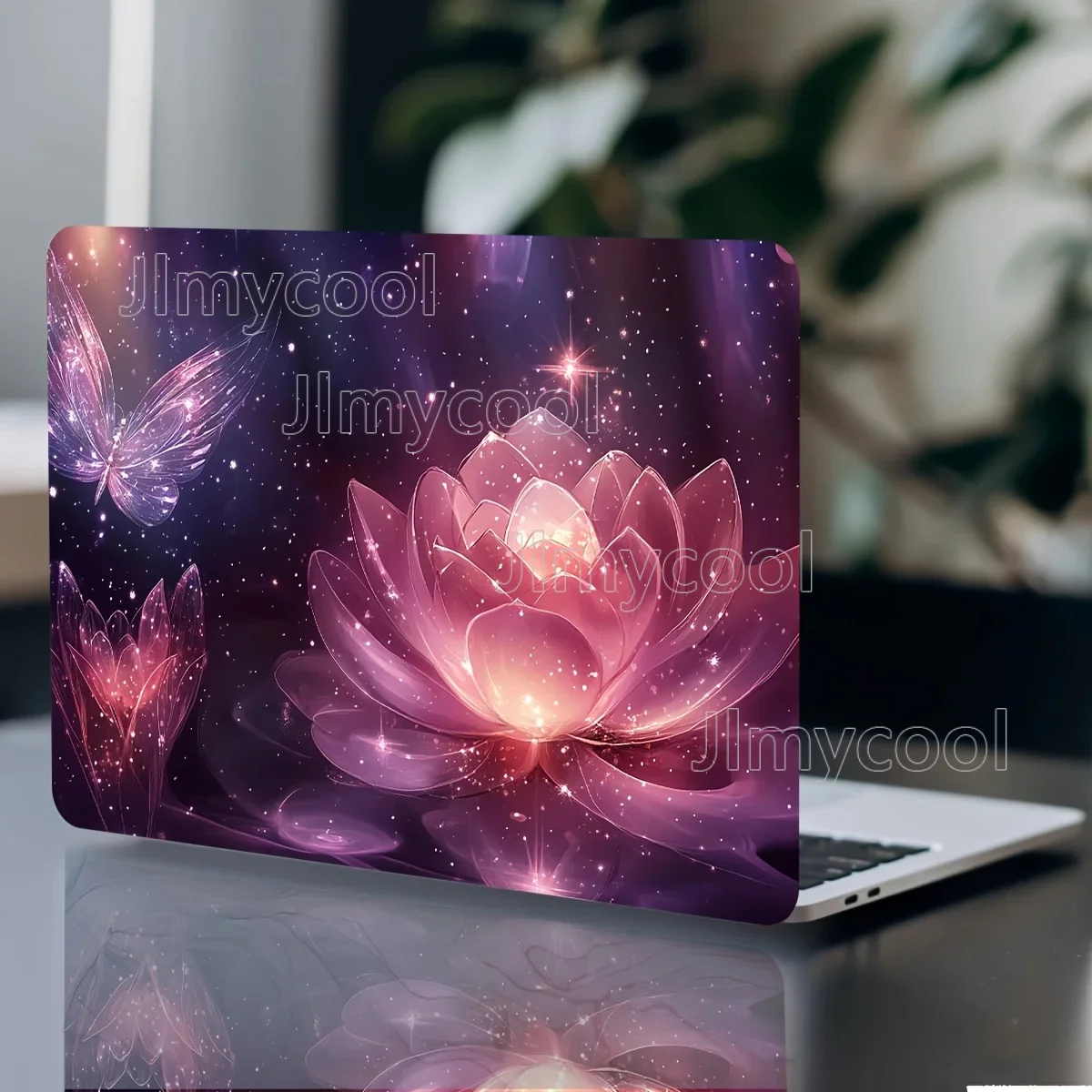 Lot de 2 autocollants décoratifs pour ordinateur portable, motif rose violet, universels, non répétitifs, pour netbook, autocollant pour ordinateur portable Make Tian