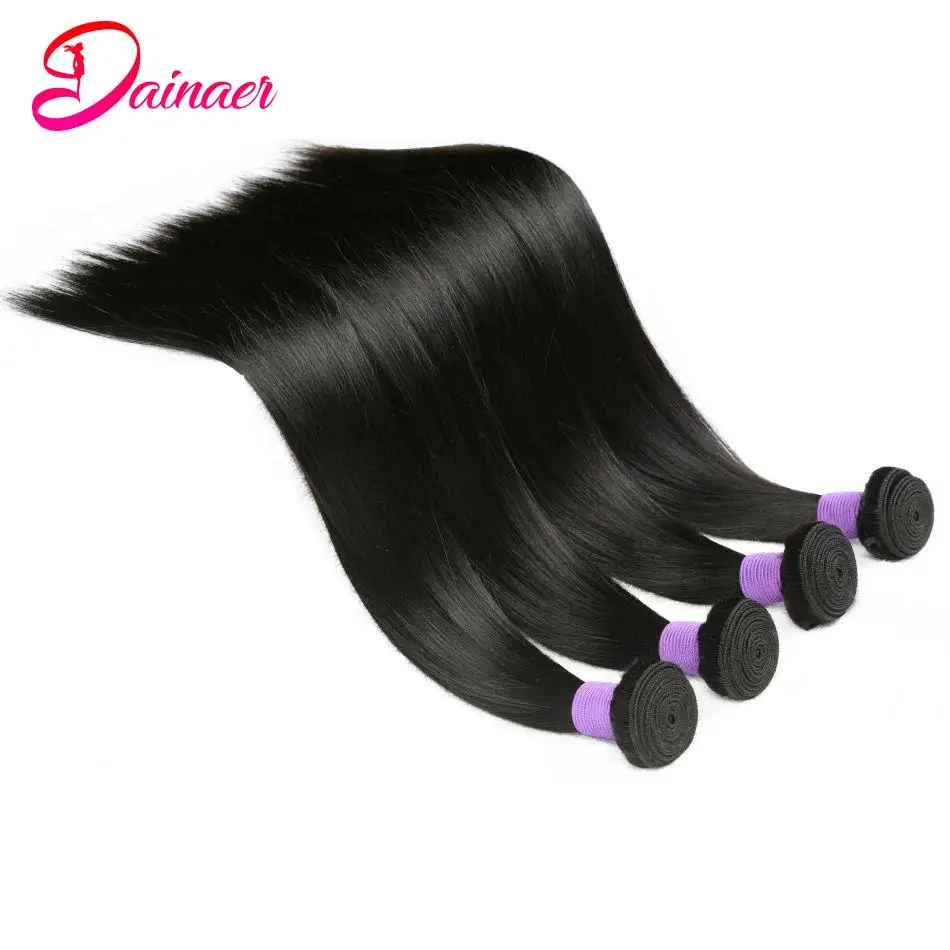 Indian 100% Menselijk Haar Steil Bundels Remy Hair Weven Natuurlijke Hair Extensions Bot Steil Menselijk Haar Bundels